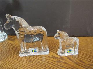 VT LINDSHAMMAR HANDMADE CRYSTAL HORSE COLLECTION SET OF 6 SWEDEN